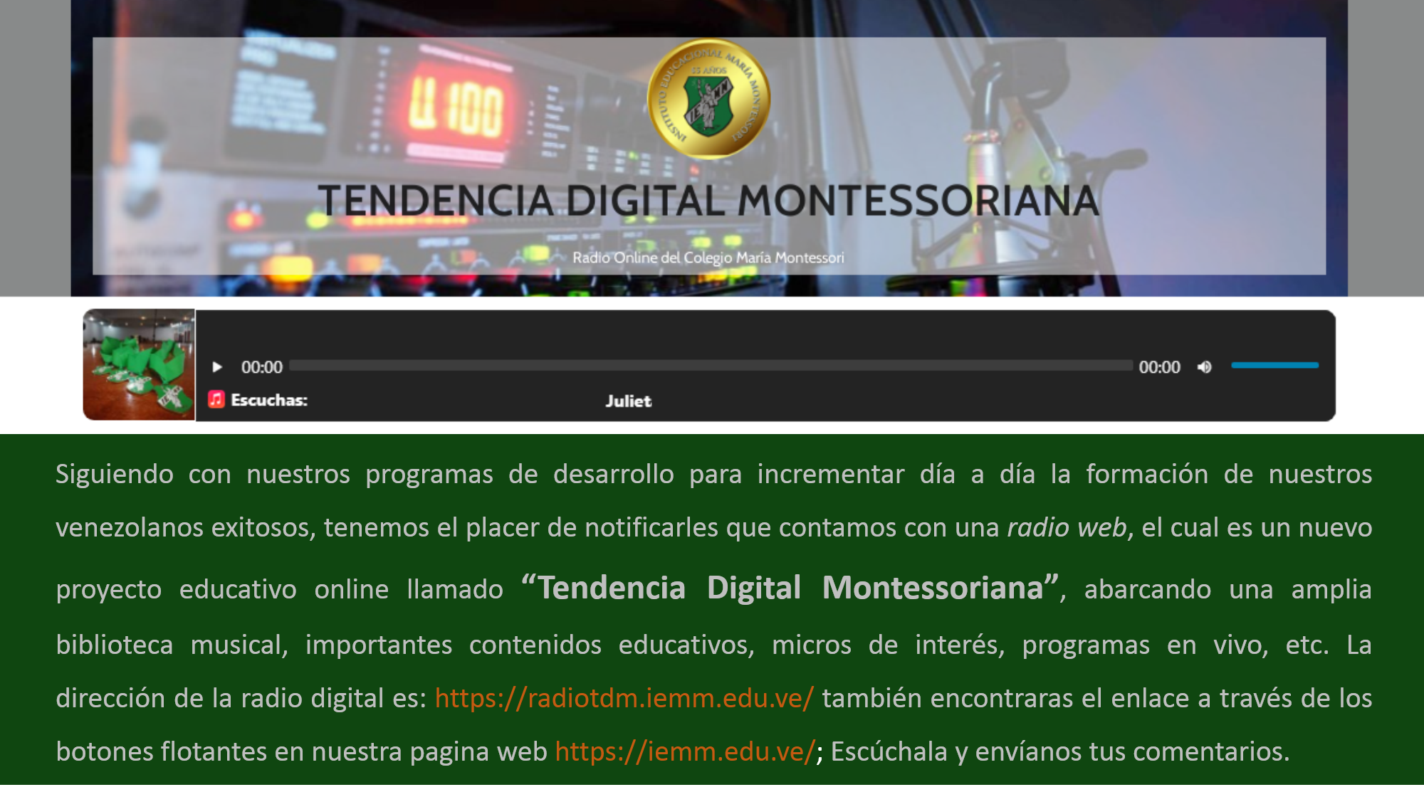 Radio Online "Tendencia Digital Montessoriana"